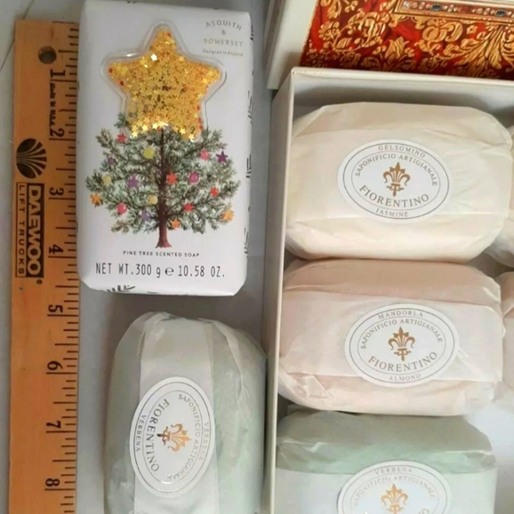 Ricamo Fiorentino Asquith&Somerset 7 Bar Soaps Almond Jasmine Verbena Pine Tree